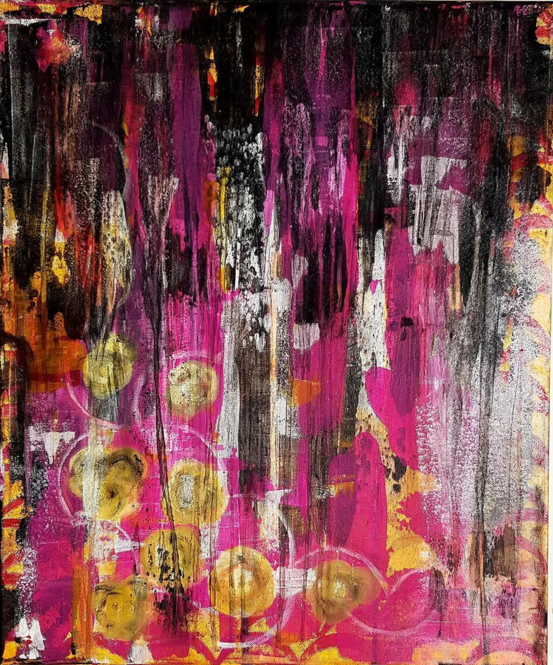 Fragments of Emotion Expressive abstract composition combining rich violet tones, metallic accents, and textured layers to evoke emotion and visual rhythm.