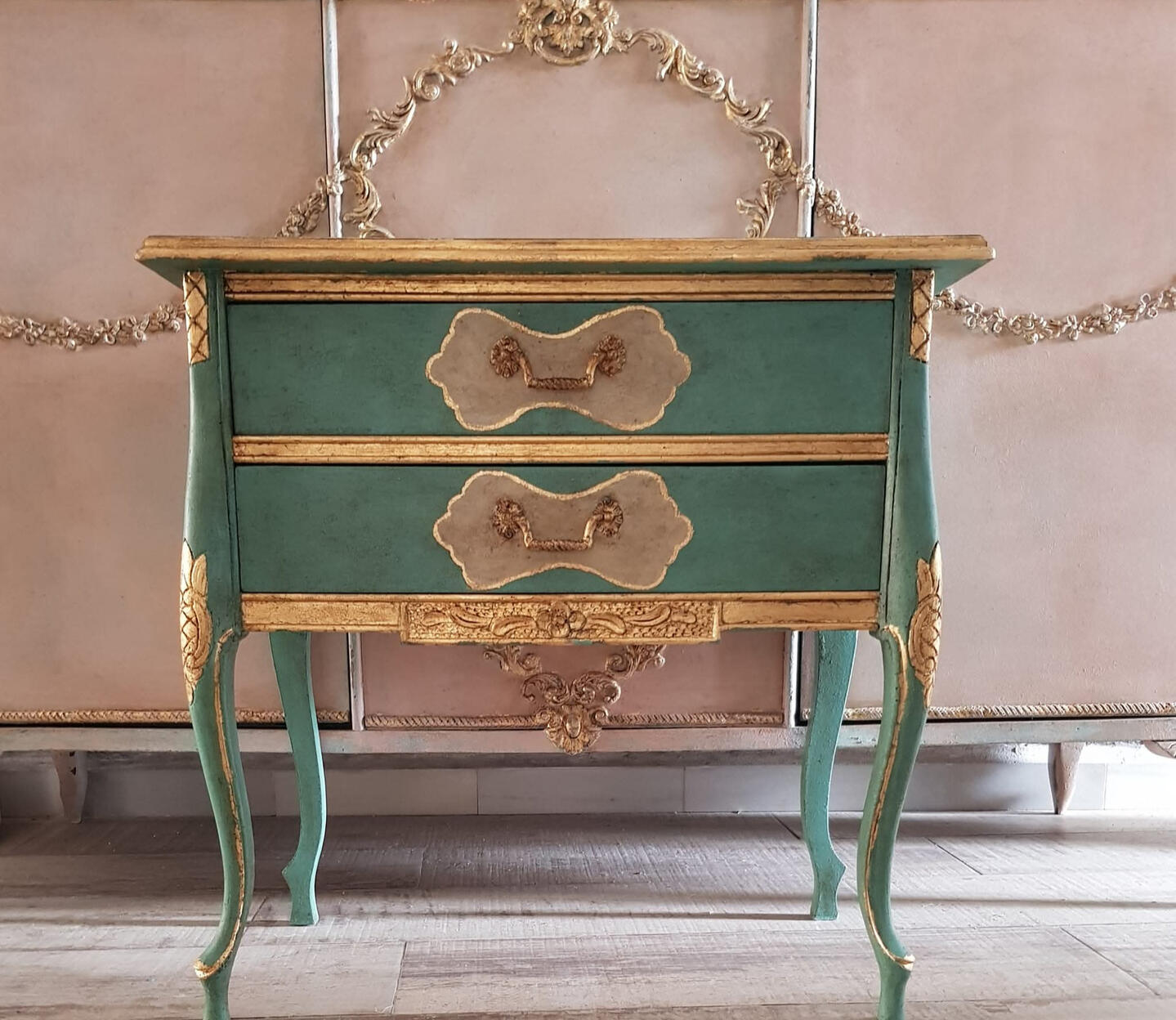 Pure Elegance A restored vintage cabinet blending classic craftsmanship with soft contemporary tones. Carefully refinished to preserve its original character while adding warmth, elegance, and timeless decorative presence.